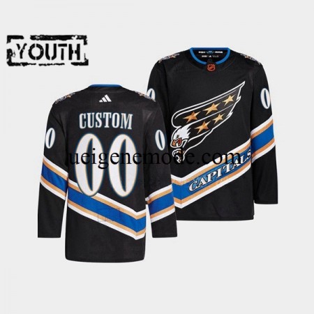 Kinder Washington Capitals CUSTOM Eishockey Trikot Adidas 2022-2023 Reverse Retro Schwarz Authentic